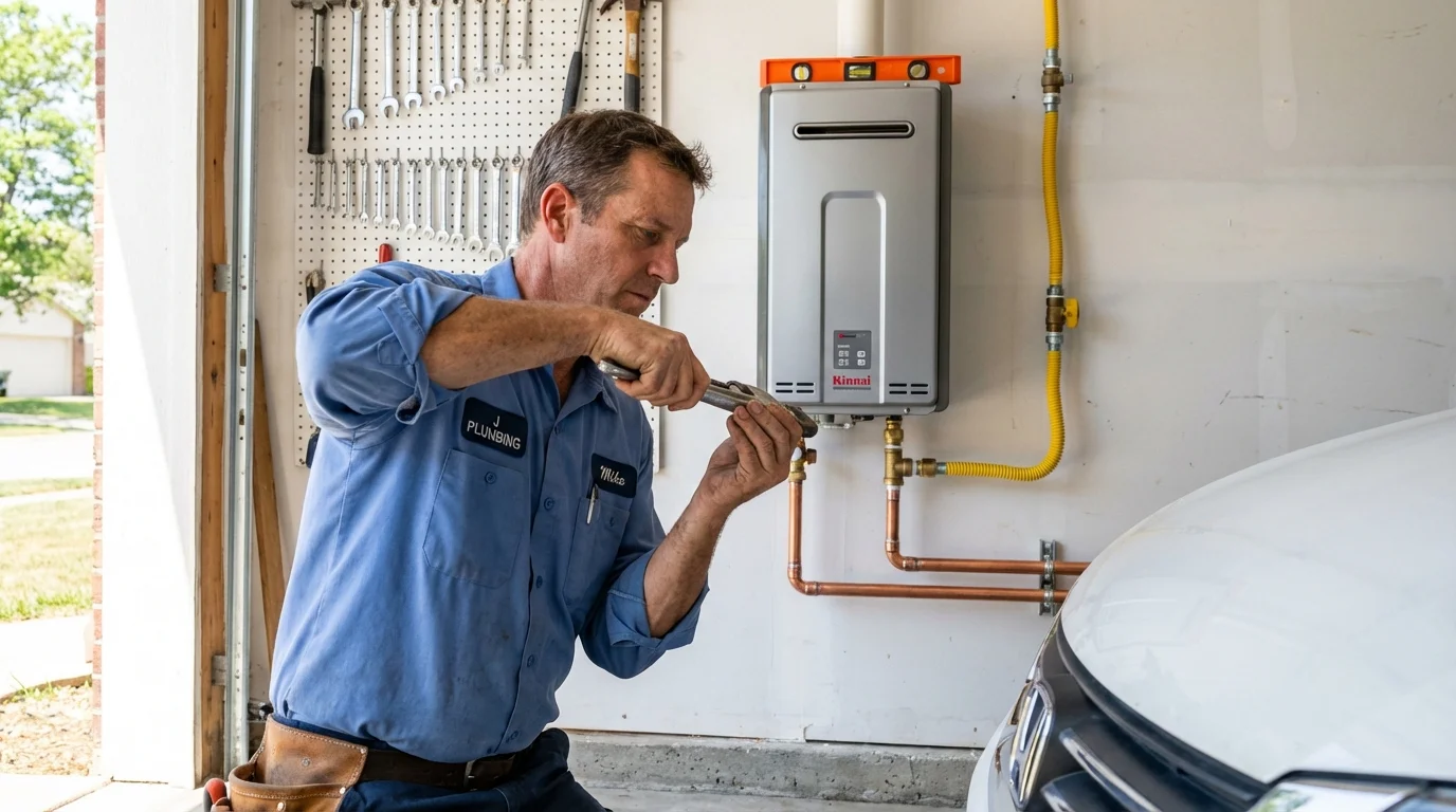 Tankless water heater installation by a Johns Plumbing LLC plumber in Hanover